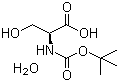 structure of CAS# 204191-40-2, N-叔丁氧羰基-L-丝氨酸水合物