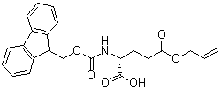 structure of CAS# 204251-33-2, N-[(9H-Fluoren-9-ylmethoxy)carbonyl]-D-glutamic acid 5-(2-propenyl) ester