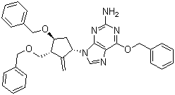 structure of CAS# 204845-95-4, 6-苄氧基-9-[(1S,3R,4S)-2-亚甲基-4-苄氧基-3-苄氧基甲基环戊基]-9H-嘌呤-2-胺