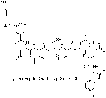 CAS # 205367-90-4, L-Lysyl-L-seryl-L-alpha-aspartyl-L-isoleucyl-L-cysteinyl-L-threonyl-L-alpha-aspartyl-L-alpha-glutamyl-L-tyrosine