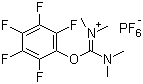structure of CAS# 206190-14-9, (Dimethylamino)dimethyl(2,3,4,5,6-pentafluorophenoxy)methanaminium hexafluorophosphate
