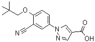 CAS 登录号：206884-98-2, 1-[3-氰基-4-(2,2-二甲基丙氧基)苯基]-1H-吡唑-4-羧酸