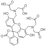 structure of CAS# 207124-64-9, Fluorescein-4',5'-bis(methyliminodiacetic acid)