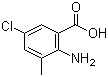 structure of CAS# 20776-67-4, 2-氨基-5-氯-3-甲基苯甲酸