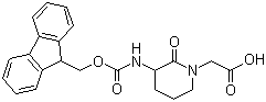 structure of CAS# 209163-25-7, 3-[(芴甲氧羰基)氨基]-2-氧代-1-哌啶乙酸