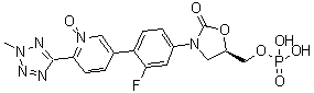 CAS 登录号：2095200-68-1, (5R)-3-[3-氟-4-[6-(2-甲基-2H-四唑-5-基)-1-氧代-3-吡啶基]苯基]-5-[(磷酰氧基)甲基]-2-恶唑烷酮