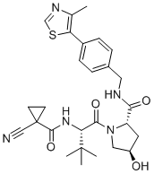 structure of CAS# 2097381-85-4, (2S,4R)-1-((S)-2-(1-氰基环丙烷-1-甲酰氨基)-3,3-二甲基丁酰基)-4-羟基-N-(4-(4-甲基噻唑-5-基)苄基)吡咯烷-2-甲酰胺