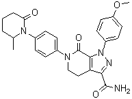 CAS 登录号：2098457-92-0, 1-(4-甲氧基苯基)-6-[4-(2-甲基-6-氧代哌啶-1-基)苯基]-7-氧代-4,5-二氢吡唑并[3,4-c]吡啶-3-甲酰胺