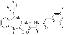 structure of CAS# 209986-17-4, N-[(1S)-2-[[(3S)-2,3-二氢-1-甲基-2-氧代-5-苯基-1H-1,4-苯并二氮杂卓-3-基]氨基]-1-甲基-2-氧代乙基]-3,5-二氟苯乙酰胺