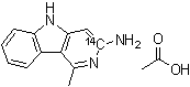 1-Methyl-5H-pyrido[4,3-b]indol-3-amine-3-<sup>14</sup>C monoacetate molecular structure (CAS 210049-15-3)