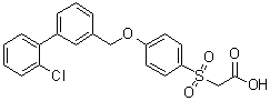 structure of CAS# 2102196-57-4, 2-[[4-[(2'-氯[1,1'-联苯]-3-基)甲氧基]苯基]磺酰基]乙酸