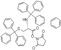 CAS 登录号：210546-76-2, 1-[(2R)-1-氧代-2-[(三苯基甲基)氨基]-3-[(三苯基甲基)硫基]丙氧基]-2,5-吡咯烷二酮与苯的化合物