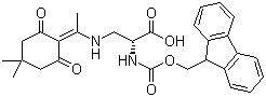 structure of CAS# 210830-03-8, N-芴甲氧羰基-[N'-1-(4,4-二甲基-2,6-二氧代环己-1-亚基)乙基]-D-2,3-二氨基丙酸