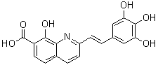 CAS 登录号：210890-95-2, 8-羟基-2-[(1E)-2-(3,4,5-三羟基苯基)乙烯基]-7-喹啉羧酸