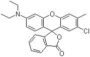 CAS 登录号：21121-62-0, 2'-氯-6'-(二乙氨基)-3'-甲基荧烷, 2'-氯-6'-(二乙氨基)-3'-甲基螺[异苯并呋喃-1(3H),9'-(9H)呫吨]-3-酮