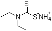 CAS # 21124-33-4, Ammonium N,N-diethyldithiocarbamate, Ammonium diethyldithiocarbamate, Diethyldithiocarbamic acid ammonium salt