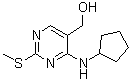 structure of CAS# 211245-63-5, 4-(环戊基氨基)-2-(甲硫基)-5-嘧啶甲醇