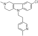 CAS 登录号：21228-13-7, 多拉斯汀, 8-氯-2,3,4,5-四氢-2-甲基-5-[2-(6-甲基-3-吡啶基)乙基]-1H-吡啶并[4,3-b]吲哚