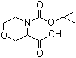 structure of CAS# 212650-43-6, N-叔丁氧羰基吗啉-3-羧酸