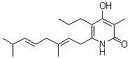 structure of CAS# 213137-53-2, 6-[(2E,5E)-3,7-二甲基-2,5-辛二烯基]-4-羟基-3-甲基-5-丙基-2(1H)-吡啶酮