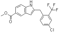 CAS 登录号：2132949-19-8, 2-[[4-氯-2-(三氟甲基)苯基]甲基]-1H-吲哚-5-羧酸甲酯