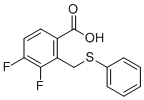3,4-Difluoro-2-((phenylthio)methyl)benzoic acid molecular structure (CAS 2136287-65-3)