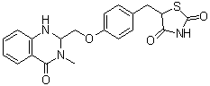 CAS 登录号：214285-55-9, 5-[[4-[(1,2,3,4-四氢-3-甲基-4-氧代-2-喹唑啉基)甲氧基]苯基]甲基]-2,4-噻唑烷二酮