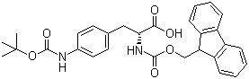 structure of CAS# 214750-77-3, Fmoc-4-(Boc-氨基)-D-苯丙氨酸