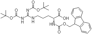 structure of CAS# 214852-34-3, Fmoc-D-Arg(Boc)2-OH
