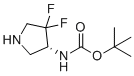 structure of CAS# 2165991-49-9, 叔-丁基N-[(3R)-4,4-二氟吡咯烷-3-基]氨基甲酸酯