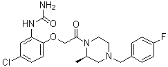 CAS 登录号：217645-70-0, (2R)-1-[[[4-氯-2-(脲基)苯氧基]甲基]羰基]-2-甲基-4-(4-氟苄基)哌嗪