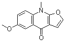 structure of CAS# 2181-84-2, 6-甲氧基-9-甲基呋喃并[2,3-b]喹啉-4(9H)-酮