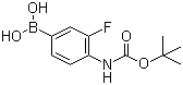 structure of CAS# 218301-87-2, 4-N-叔丁氧羰基氨基-3-氟苯硼酸