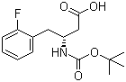structure of CAS# 218608-98-1, (R)-N-叔丁氧羰基-3-氨基-4-(2-氟苯基)丁酸