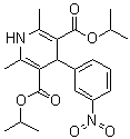 CAS 登录号：21881-78-7, 1,4-二氢-2,6-二甲基-4-(3-硝基苯基)-3,5-吡啶二甲酸二异丙酯