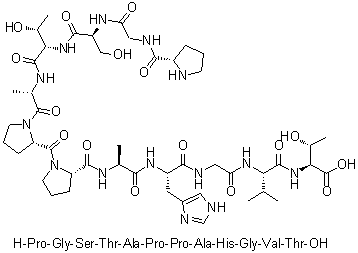 CAS 登录号：219774-73-9, L-脯氨酰甘氨酰-L-丝氨酰-L-苏氨酰-L-丙氨酰-L-脯氨酰-L-脯氨酰-L-丙氨酰-L-组氨酰甘氨酰-L-缬氨酰-L-苏氨酸
