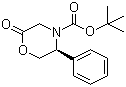 structure of CAS# 220077-24-7, (5S)-N-(叔丁氧羰基)-3,4,5,6-四氢-5-苯基-4(H)-1,4-恶嗪-2-酮