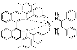 structure of CAS# 220114-03-4, [(S)-(-)-2,2'-双[二(3,5-二甲基苯基)膦]-1,1'-联萘][(1S,2S)-(-)-1,2-二苯基乙二胺]二氯化钌