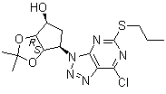 structure of CAS# 220241-61-2, (3aR,4S,6R,6aS)-6-[7-Chloro-5-(propylthio)-3H-1,2,3-triazolo[4,5-d]pyrimidin-3-yl]tetrahydro-2,2-dimethyl-4H-cyclopenta-1,3-dioxol-4-ol