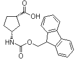 (1S,3R)-3-[[(9H-Fluoren-9-ylmethoxy)carbonyl]amino]-cyclopentanecarboxylic acid molecular structure (CAS 220497-66-5)