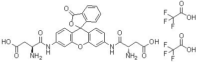 CAS 登录号：220846-63-9, (3S,3'S)-4,4'-[(3-氧代螺[异苯并呋喃-1(3H),9'-[9H]氧杂蒽]-3',6'-二基)二亚胺]二[3-氨基-4-氧代丁酸]二(三氟乙酸盐)