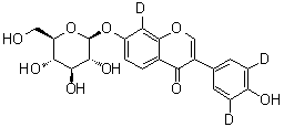 CAS 登录号：220930-97-2, 7-(beta-D-吡喃葡萄糖基氧基)-3-(4-羟基苯基-3,5-d<sub>2</sub>)-4H-1-苯并吡喃-4-酮-8-d