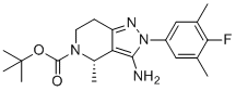 CAS # 2212021-59-3, tert-Butyl (S)-3-amino-2-(4-fluoro-3,5-dimethylphenyl)-4-methyl-2,4,6,7-tetrahydro-5H-pyrazolo[4,3-c]pyridine-5-carboxylate, 2-Methyl-2-propanyl (4S)-3-amino-2-(4-fluoro-3,5-dimethylphenyl)-4-methyl-2,4,6,7-tetrahydro-5H-pyrazolo[4,3-c]pyridine-5-carboxylate