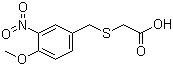 structure of CAS# 22216-44-0, 4-甲氧基-3-硝基苄硫基乙酸