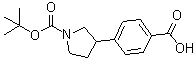 structure of CAS# 222987-24-8, 3-(4-羧基苯基)-1-吡咯烷羧酸叔丁酯