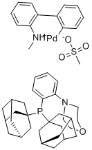 structure of CAS# 2230788-66-4, [4-[2-[bis(tricyclo[3.3.1.13,7]dec-1-yl)phosphino-&kappa;P]phenyl]morpholine](methanesulfonato-&kappa;O)[2'-(methylamino-&kappa;N)[1,1'-biphenyl]-2-yl-&kappa;C]-Palladium
