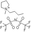 structure of CAS# 223437-11-4, 1-Butyl-1-methylpyrrolidinium bistriflimide