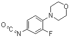 structure of CAS# 224323-51-7, 4-(2-Fluoro-4-isocyanatophenyl)morpholinee