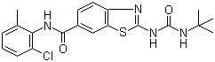 CAS 登录号：225521-80-2, N-(2-氯-6-甲基苯基)-2-[[(叔丁基氨基)羰基]氨基]-6-苯并噻唑甲酰胺