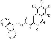 CAS 登录号：225918-67-2, N-[(9H-芴-9-基甲氧基)羰基]-L-苯丙氨酸-d<sub>5</sub>